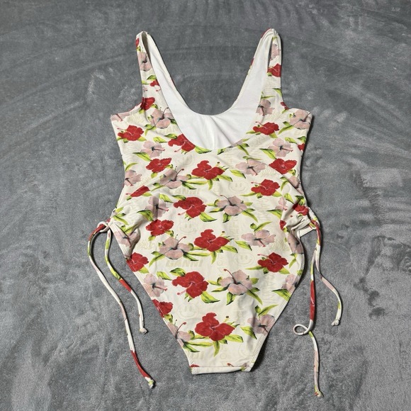 GANNI Floral One Piece‎ Swim Suit Allover Print Logo Size 40EU US 8 - Picture 5 of 7